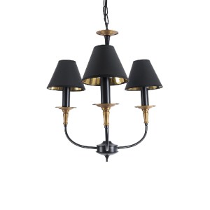 glo-01091-01091_2 GLOBOSTAR® LIMI 01091 VINTAGE ΚΡΕΜΑΣΤΟ ΦΩΤΙΣΤΙΚΟ ΚΑΠΕΛΟ ΤΡΙΦΩΤΟ 3 X E14 IP20 ΜΑΥΡΟ & ΧΡΥΣΟ