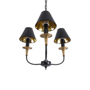 glo-01091-01091_6 GLOBOSTAR® LIMI 01091 VINTAGE ΚΡΕΜΑΣΤΟ ΦΩΤΙΣΤΙΚΟ ΚΑΠΕΛΟ ΤΡΙΦΩΤΟ 3 X E14 IP20 ΜΑΥΡΟ & ΧΡΥΣΟ