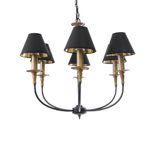 glo-01092-01092_2 GLOBOSTAR® LIMI 01092 VINTAGE ΚΡΕΜΑΣΤΟ ΦΩΤΙΣΤΙΚΟ ΚΑΠΕΛΟ ΠΟΛΥΦΩΤΟ 6 X E14 IP20 ΜΑΥΡΟ & ΧΡΥΣ