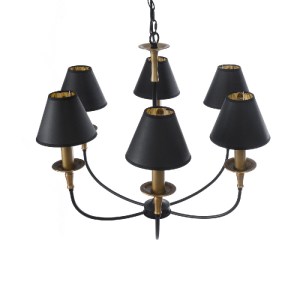glo-01092-01092_7 GLOBOSTAR® LIMI 01092 VINTAGE ΚΡΕΜΑΣΤΟ ΦΩΤΙΣΤΙΚΟ ΚΑΠΕΛΟ ΠΟΛΥΦΩΤΟ 6 X E14 IP20 ΜΑΥΡΟ & ΧΡΥΣ