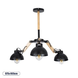 glo-01093-01093_0 GLOBOSTAR® OLD SCHOOL 01093 ΜΟΝΤΕΡΝΟ ΦΩΤΙΣΤΙΚΟ ΟΡΟΦΗΣ ΚΑΜΠΑΝΑ ΤΡΙΦΩΤΟ 3 X E27 IP20 ΜΑΥΡΟ Μ