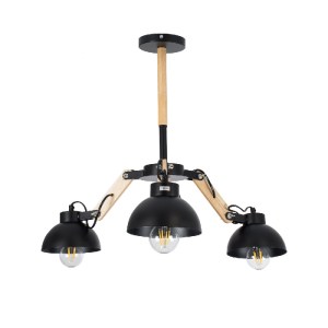 glo-01093-01093_2 GLOBOSTAR® OLD SCHOOL 01093 ΜΟΝΤΕΡΝΟ ΦΩΤΙΣΤΙΚΟ ΟΡΟΦΗΣ ΚΑΜΠΑΝΑ ΤΡΙΦΩΤΟ 3 X E27 IP20 ΜΑΥΡΟ Μ