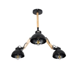 glo-01093-01093_4 GLOBOSTAR® OLD SCHOOL 01093 ΜΟΝΤΕΡΝΟ ΦΩΤΙΣΤΙΚΟ ΟΡΟΦΗΣ ΚΑΜΠΑΝΑ ΤΡΙΦΩΤΟ 3 X E27 IP20 ΜΑΥΡΟ Μ