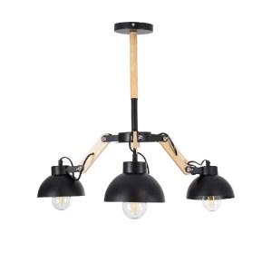 glo-01093-01093_5 GLOBOSTAR® OLD SCHOOL 01093 ΜΟΝΤΕΡΝΟ ΦΩΤΙΣΤΙΚΟ ΟΡΟΦΗΣ ΚΑΜΠΑΝΑ ΤΡΙΦΩΤΟ 3 X E27 IP20 ΜΑΥΡΟ Μ