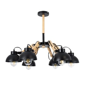 glo-01094-01094_2 GLOBOSTAR® OLD SCHOOL 01094 ΜΟΝΤΕΡΝΟ ΦΩΤΙΣΤΙΚΟ ΟΡΟΦΗΣ ΚΑΜΠΑΝΑ ΠΟΛΥΦΩΤΟ 6 X E27 IP20 ΜΑΥΡΟ 