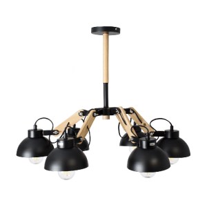 glo-01094-01094_4 GLOBOSTAR® OLD SCHOOL 01094 ΜΟΝΤΕΡΝΟ ΦΩΤΙΣΤΙΚΟ ΟΡΟΦΗΣ ΚΑΜΠΑΝΑ ΠΟΛΥΦΩΤΟ 6 X E27 IP20 ΜΑΥΡΟ 