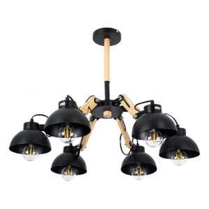 glo-01094-01094_5 GLOBOSTAR® OLD SCHOOL 01094 ΜΟΝΤΕΡΝΟ ΦΩΤΙΣΤΙΚΟ ΟΡΟΦΗΣ ΚΑΜΠΑΝΑ ΠΟΛΥΦΩΤΟ 6 X E27 IP20 ΜΑΥΡΟ 