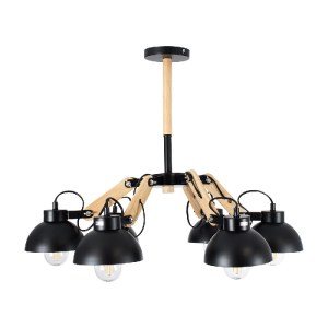 glo-01094-01094_6 GLOBOSTAR® OLD SCHOOL 01094 ΜΟΝΤΕΡΝΟ ΦΩΤΙΣΤΙΚΟ ΟΡΟΦΗΣ ΚΑΜΠΑΝΑ ΠΟΛΥΦΩΤΟ 6 X E27 IP20 ΜΑΥΡΟ 