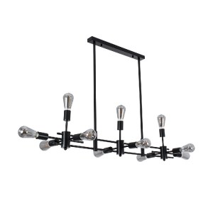glo-01098-01098_2 GLOBOSTAR® FERUM 01098 ΜΟΝΤΕΡΝΟ ΦΩΤΙΣΤΙΚΟ ΟΡΟΦΗΣ ΡΑΓΑ ΠΟΛΥΦΩΤΟ 11 X E27 IP20 ΜΑΥΡΟ ΜΕΤΑΛΛΟ
