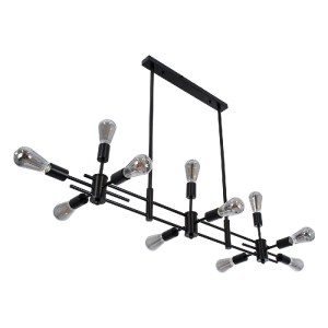 glo-01098-01098_4 GLOBOSTAR® FERUM 01098 ΜΟΝΤΕΡΝΟ ΦΩΤΙΣΤΙΚΟ ΟΡΟΦΗΣ ΡΑΓΑ ΠΟΛΥΦΩΤΟ 11 X E27 IP20 ΜΑΥΡΟ ΜΕΤΑΛΛΟ