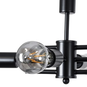 glo-01098-01098_7 GLOBOSTAR® FERUM 01098 ΜΟΝΤΕΡΝΟ ΦΩΤΙΣΤΙΚΟ ΟΡΟΦΗΣ ΡΑΓΑ ΠΟΛΥΦΩΤΟ 11 X E27 IP20 ΜΑΥΡΟ ΜΕΤΑΛΛΟ