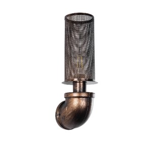 glo-01105-01105_2 GLOBOSTAR® RAZA 01105 VINTAGE ΕΠΙΤΟΙΧΙΟ ΦΩΤΙΣΤΙΚΟ ΑΠΛΙΚΑ ΜΟΝΟΦΩΤΟ 1 X E27 IP20 ΧΑΛΚΙΝΟ ΜΕΤ