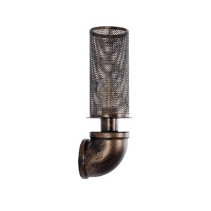 glo-01105-01105_5 GLOBOSTAR® RAZA 01105 VINTAGE ΕΠΙΤΟΙΧΙΟ ΦΩΤΙΣΤΙΚΟ ΑΠΛΙΚΑ ΜΟΝΟΦΩΤΟ 1 X E27 IP20 ΧΑΛΚΙΝΟ ΜΕΤ