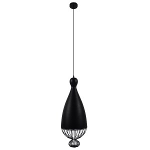 glo-01106-01106_2 GLOBOSTAR® CARNEL 01106 VINTAGE ΚΡΕΜΑΣΤΟ ΦΩΤΙΣΤΙΚΟ ΠΛΕΓΜΑ ΜΟΝΟΦΩΤΟ 1 X E27 IP20 ΜΑΥΡΟ ΜΕΤΑ