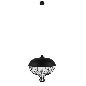 glo-01108-01108_2 GLOBOSTAR® SOBRINO 01108 VINTAGE ΚΡΕΜΑΣΤΟ ΦΩΤΙΣΤΙΚΟ ΠΛΕΓΜΑ ΜΟΝΟΦΩΤΟ 1 X E27 IP20 ΜΑΥΡΟ ΜΕΤ