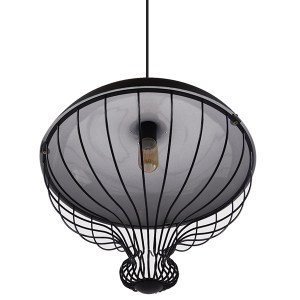 glo-01108-01108_5 GLOBOSTAR® SOBRINO 01108 VINTAGE ΚΡΕΜΑΣΤΟ ΦΩΤΙΣΤΙΚΟ ΠΛΕΓΜΑ ΜΟΝΟΦΩΤΟ 1 X E27 IP20 ΜΑΥΡΟ ΜΕΤ