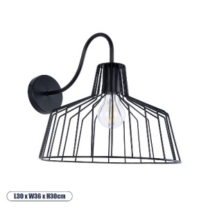 glo-01117-01117_00 GLOBOSTAR® TRIUMPH 01117 VINTAGE ΕΠΙΤΟΙΧΙΟ ΦΩΤΙΣΤΙΚΟ ΑΠΛΙΚΑ ΜΟΝΟΦΩΤΟ 1 X E27 IP20 ΜΑΥΡΟ ΜΕ