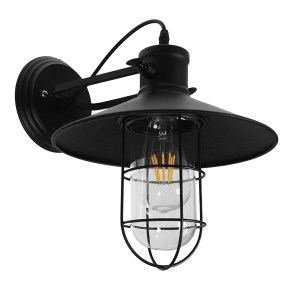 glo-01118-01118_0_0 GLOBOSTAR® CELL 01118 VINTAGE ΕΠΙΤΟΙΧΙΟ ΦΩΤΙΣΤΙΚΟ ΑΠΛΙΚΑ ΜΟΝΟΦΩΤΟ 1 X E27 IP20 ΜΑΥΡΟ ΜΕΤΑΛ