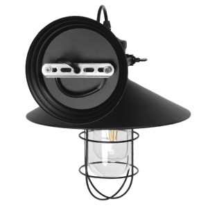 glo-01118-01118_10 GLOBOSTAR® CELL 01118 VINTAGE ΕΠΙΤΟΙΧΙΟ ΦΩΤΙΣΤΙΚΟ ΑΠΛΙΚΑ ΜΟΝΟΦΩΤΟ 1 X E27 IP20 ΜΑΥΡΟ ΜΕΤΑΛ