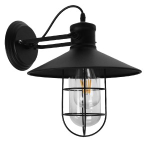 glo-01118-01118_2 GLOBOSTAR® CELL 01118 VINTAGE ΕΠΙΤΟΙΧΙΟ ΦΩΤΙΣΤΙΚΟ ΑΠΛΙΚΑ ΜΟΝΟΦΩΤΟ 1 X E27 IP20 ΜΑΥΡΟ ΜΕΤΑΛ