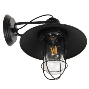 glo-01118-01118_3 GLOBOSTAR® CELL 01118 VINTAGE ΕΠΙΤΟΙΧΙΟ ΦΩΤΙΣΤΙΚΟ ΑΠΛΙΚΑ ΜΟΝΟΦΩΤΟ 1 X E27 IP20 ΜΑΥΡΟ ΜΕΤΑΛ