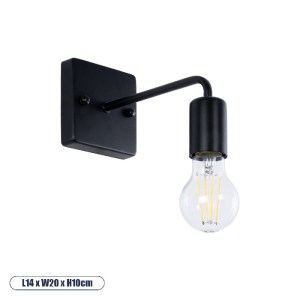 glo-01119-01119_00 GLOBOSTAR® MISSAM 01119 VINTAGE ΕΠΙΤΟΙΧΙΟ ΦΩΤΙΣΤΙΚΟ ΑΠΛΙΚΑ ΜΟΝΟΦΩΤΟ 1 X E27 IP20 ΜΑΥΡΟ ΜΕΤ