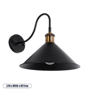 glo-01121-01121_00 GLOBOSTAR® ANBET 01121 VINTAGE ΕΠΙΤΟΙΧΙΟ ΦΩΤΙΣΤΙΚΟ ΑΠΛΙΚΑ ΜΟΝΟΦΩΤΟ 1 X E27 IP20 ΜΑΥΡΟ & ΧΡ