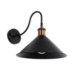 glo-01121-01121_2 GLOBOSTAR® ANBET 01121 VINTAGE ΕΠΙΤΟΙΧΙΟ ΦΩΤΙΣΤΙΚΟ ΑΠΛΙΚΑ ΜΟΝΟΦΩΤΟ 1 X E27 IP20 ΜΑΥΡΟ & ΧΡ