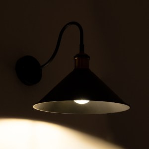 glo-01121-01121_3 GLOBOSTAR® ANBET 01121 VINTAGE ΕΠΙΤΟΙΧΙΟ ΦΩΤΙΣΤΙΚΟ ΑΠΛΙΚΑ ΜΟΝΟΦΩΤΟ 1 X E27 IP20 ΜΑΥΡΟ & ΧΡ