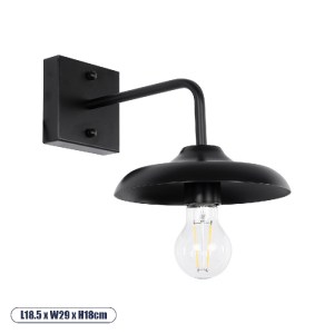 glo-01122-01122_00 GLOBOSTAR® PHIA 01122 VINTAGE ΕΠΙΤΟΙΧΙΟ ΦΩΤΙΣΤΙΚΟ ΑΠΛΙΚΑ ΜΟΝΟΦΩΤΟ 1 X E27 IP20 ΜΑΥΡΟ ΜΕΤΑΛ
