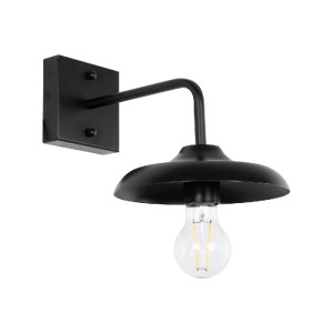 glo-01122-01122_2 GLOBOSTAR® PHIA 01122 VINTAGE ΕΠΙΤΟΙΧΙΟ ΦΩΤΙΣΤΙΚΟ ΑΠΛΙΚΑ ΜΟΝΟΦΩΤΟ 1 X E27 IP20 ΜΑΥΡΟ ΜΕΤΑΛ