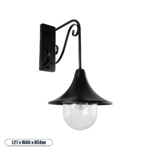 glo-01123-01123_00 GLOBOSTAR® ANNIEL 01123 VINTAGE ΕΠΙΤΟΙΧΙΟ ΦΩΤΙΣΤΙΚΟ ΑΠΛΙΚΑ ΜΟΝΟΦΩΤΟ 1 X E27 IP20 ΜΑΥΡΟ ΜΕΤ