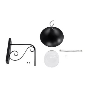 glo-01123-01123_10 GLOBOSTAR® ANNIEL 01123 VINTAGE ΕΠΙΤΟΙΧΙΟ ΦΩΤΙΣΤΙΚΟ ΑΠΛΙΚΑ ΜΟΝΟΦΩΤΟ 1 X E27 IP20 ΜΑΥΡΟ ΜΕΤ