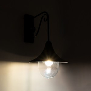 glo-01123-01123_3 GLOBOSTAR® ANNIEL 01123 VINTAGE ΕΠΙΤΟΙΧΙΟ ΦΩΤΙΣΤΙΚΟ ΑΠΛΙΚΑ ΜΟΝΟΦΩΤΟ 1 X E27 IP20 ΜΑΥΡΟ ΜΕΤ