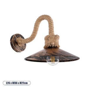 glo-01125-01125_00 GLOBOSTAR® ROBLY 01125 VINTAGE ΕΠΙΤΟΙΧΙΟ ΦΩΤΙΣΤΙΚΟ ΑΠΛΙΚΑ ΜΟΝΟΦΩΤΟ 1 X E27 IP20 ΧΑΛΚΙΝΟ ΜΕ