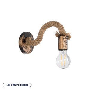 glo-01126-01126_00 GLOBOSTAR® SADON 01126 VINTAGE ΕΠΙΤΟΙΧΙΟ ΦΩΤΙΣΤΙΚΟ ΑΠΛΙΚΑ ΜΟΝΟΦΩΤΟ 1 X E27 IP20 ΧΑΛΚΙΝΟ ΜΕ