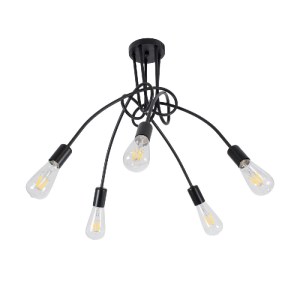 glo-01127-01127_4 GLOBOSTAR® PAULELI 01127 ΜΟΝΤΕΡΝΟ ΦΩΤΙΣΤΙΚΟ ΟΡΟΦΗΣ ΠΛΕΓΜΑ ΠΟΛΥΦΩΤΟ 5 X E27 IP20 ΜΑΥΡΟ ΜΕΤΑ