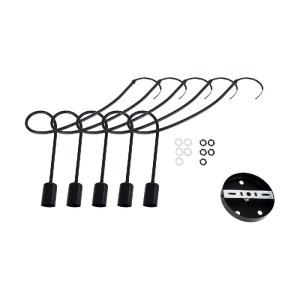 glo-01127-01127_9 GLOBOSTAR® PAULELI 01127 ΜΟΝΤΕΡΝΟ ΦΩΤΙΣΤΙΚΟ ΟΡΟΦΗΣ ΠΛΕΓΜΑ ΠΟΛΥΦΩΤΟ 5 X E27 IP20 ΜΑΥΡΟ ΜΕΤΑ