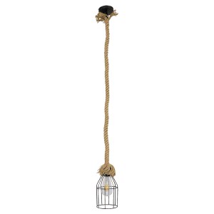 glo-01129-01129_03 GLOBOSTAR® LAICO 01129 VINTAGE ΚΡΕΜΑΣΤΟ ΦΩΤΙΣΤΙΚΟ ΠΛΕΓΜΑ ΜΟΝΟΦΩΤΟ 1 X E27 IP20 ΜΠΡΟΥΤΖΙΝΟ 