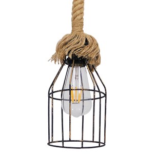 glo-01129-01129_0 GLOBOSTAR® LAICO 01129 VINTAGE ΚΡΕΜΑΣΤΟ ΦΩΤΙΣΤΙΚΟ ΠΛΕΓΜΑ ΜΟΝΟΦΩΤΟ 1 X E27 IP20 ΜΠΡΟΥΤΖΙΝΟ 