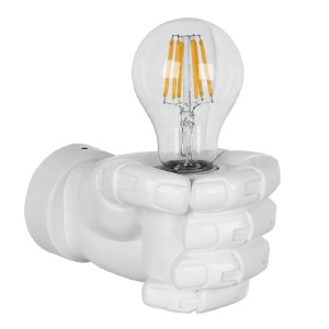 glo-01137-01137_0_0 GLOBOSTAR® FIST 01137 ΜΟΝΤΕΡΝΟ ΕΠΙΤΟΙΧΙΟ ΦΩΤΙΣΤΙΚΟ ΑΠΛΙΚΑ ΜΟΝΟΦΩΤΟ 1 X E27 IP20 ΛΕΥΚΟ ΓΥΨΟ