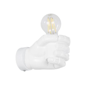 glo-01137-01137_0 GLOBOSTAR® FIST 01137 ΜΟΝΤΕΡΝΟ ΕΠΙΤΟΙΧΙΟ ΦΩΤΙΣΤΙΚΟ ΑΠΛΙΚΑ ΜΟΝΟΦΩΤΟ 1 X E27 IP20 ΛΕΥΚΟ ΓΥΨΟ - Μ15 X Π10 X Υ10CM