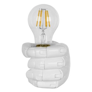 glo-01137-01137_2 GLOBOSTAR® FIST 01137 ΜΟΝΤΕΡΝΟ ΕΠΙΤΟΙΧΙΟ ΦΩΤΙΣΤΙΚΟ ΑΠΛΙΚΑ ΜΟΝΟΦΩΤΟ 1 X E27 IP20 ΛΕΥΚΟ ΓΥΨΟ