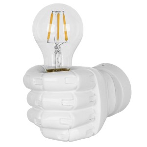 glo-01137-01137_3 GLOBOSTAR® FIST 01137 ΜΟΝΤΕΡΝΟ ΕΠΙΤΟΙΧΙΟ ΦΩΤΙΣΤΙΚΟ ΑΠΛΙΚΑ ΜΟΝΟΦΩΤΟ 1 X E27 IP20 ΛΕΥΚΟ ΓΥΨΟ
