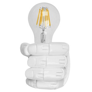 glo-01137-01137_5 GLOBOSTAR® FIST 01137 ΜΟΝΤΕΡΝΟ ΕΠΙΤΟΙΧΙΟ ΦΩΤΙΣΤΙΚΟ ΑΠΛΙΚΑ ΜΟΝΟΦΩΤΟ 1 X E27 IP20 ΛΕΥΚΟ ΓΥΨΟ
