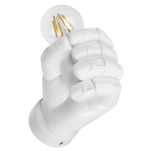 glo-01137-01137_6 GLOBOSTAR® FIST 01137 ΜΟΝΤΕΡΝΟ ΕΠΙΤΟΙΧΙΟ ΦΩΤΙΣΤΙΚΟ ΑΠΛΙΚΑ ΜΟΝΟΦΩΤΟ 1 X E27 IP20 ΛΕΥΚΟ ΓΥΨΟ
