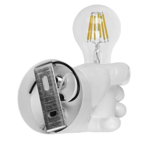 glo-01137-01137_7 GLOBOSTAR® FIST 01137 ΜΟΝΤΕΡΝΟ ΕΠΙΤΟΙΧΙΟ ΦΩΤΙΣΤΙΚΟ ΑΠΛΙΚΑ ΜΟΝΟΦΩΤΟ 1 X E27 IP20 ΛΕΥΚΟ ΓΥΨΟ