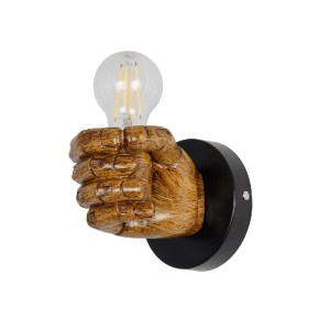 glo-01138-01138_0 GLOBOSTAR® FIST 01138 ΜΟΝΤΕΡΝΟ ΕΠΙΤΟΙΧΙΟ ΦΩΤΙΣΤΙΚΟ ΑΠΛΙΚΑ ΜΟΝΟΦΩΤΟ 1 X E27 IP20 ΚΑΦΕ ΓΥΨΟ - Μ15 X Π12 X Υ12CM