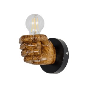 glo-01138-9bb5c8_01138_0 GLOBOSTAR® FIST 01138 ΜΟΝΤΕΡΝΟ ΕΠΙΤΟΙΧΙΟ ΦΩΤΙΣΤΙΚΟ ΑΠΛΙΚΑ ΜΟΝΟΦΩΤΟ 1 X E27 IP20 ΚΑΦΕ ΓΥΨΟ - Μ15 X Π12 X Υ12CM