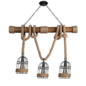 glo-01149-01149_0 GLOBOSTAR® LILO 01149 VINTAGE ΚΡΕΜΑΣΤΟ ΦΩΤΙΣΤΙΚΟ ΡΑΓΑ ΤΡΙΦΩΤΟ 3 X E27 IP20 ΚΑΦΕ ΞΥΛΟ ΜΕ ΜΠ